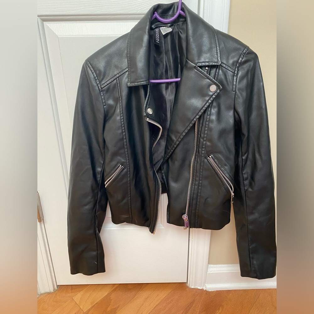 **SALE** H&M Black Faux Leather Jacket